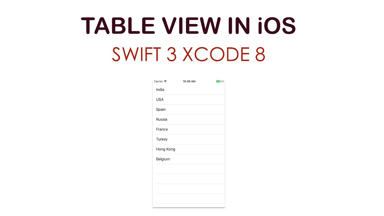 How To Create A Table View In Xcode 8 Using Swift 3