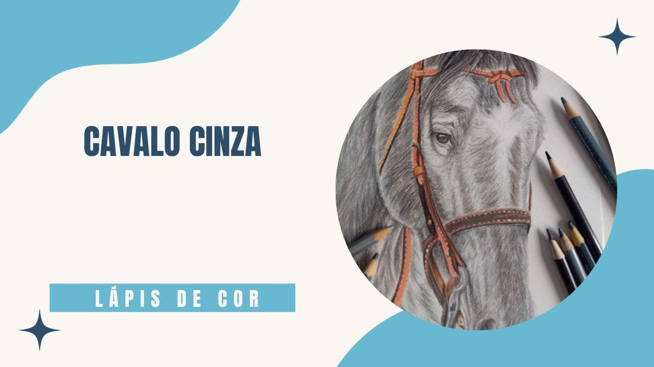 Cavalo Cinza - Realismo com Lápis de Cor Lápis Super Soft e Aquareláveis Faber Castell - [CONFIRA]