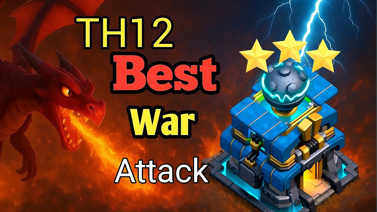  TH12 Dragon Zap Attack ⚡🔥11 Lightning Spell War Strategy | Clash of Clans 2025