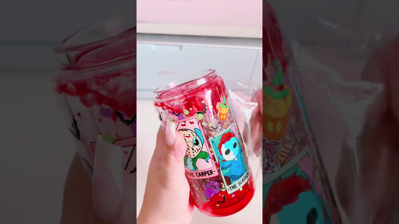 Halloween stitch snow globe tumbler 🩸🔪 #customtumblers #tumbler #snowglobetumbler #horror #stitch