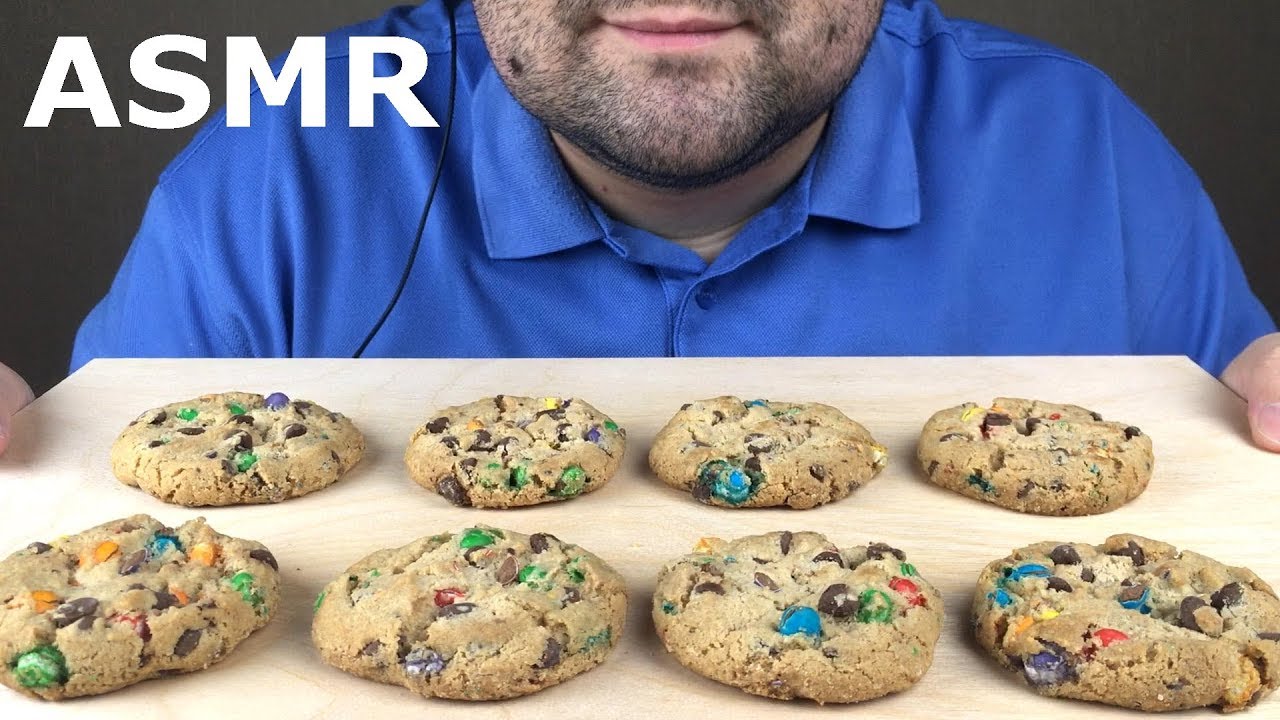 ASMR RAINBOW COOKIES with COATED CHOCOLATE (Crunchy Eating Sounds) Mukbang *NO TALKING*