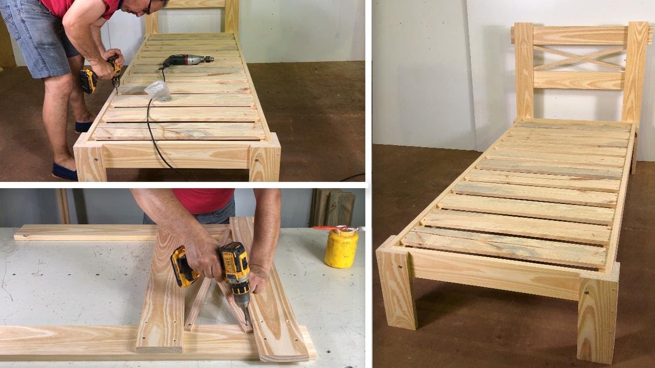 CAMA 1 PLAZA DE MADERA MUY FÁCIL DE HACER - PASO A PASO