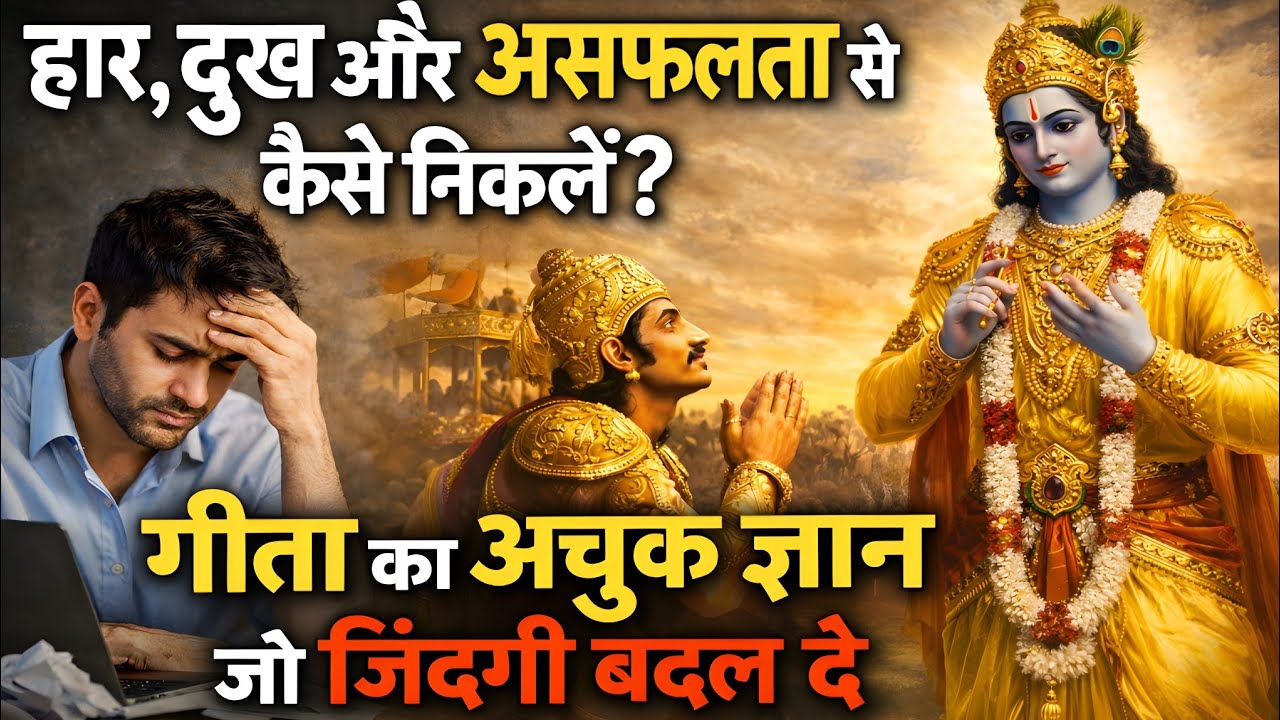 हार, दुख और असफलता से कैसे निकलें? 😔 | गीता का अचूक ज्ञान जो जिंदगी बदल दे 🔥📖✨ #krishnagyan #geeta 