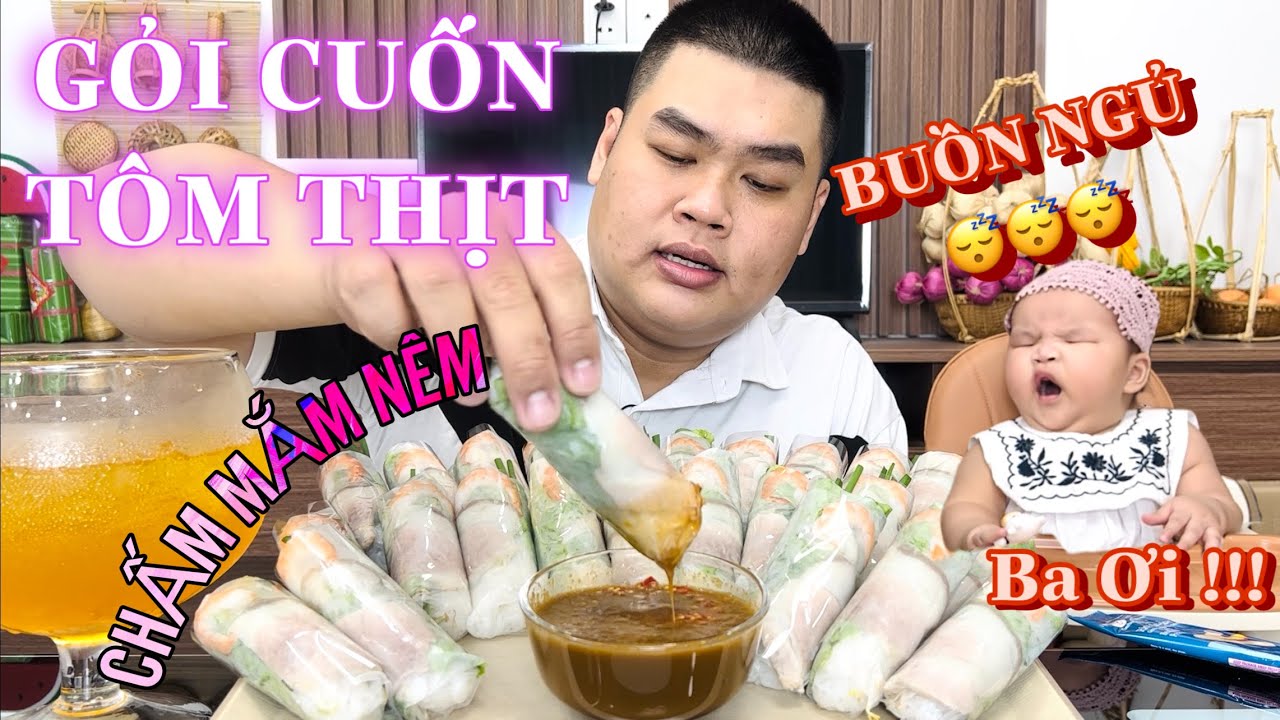 Bánh Mì Ngủ Gật Khi Xem Ba Mập Ăn Mâm Gỏi Cuốn Tôm Thịt 25 Cuốn Chấm Mắm Nêm Vì Quá Lâu | Tập 571