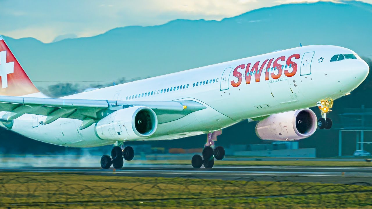 STUNNING CLOSE-UP Plane Spotting at Geneva Airport - Morning Rush Hour | A330, B787, B767... |
