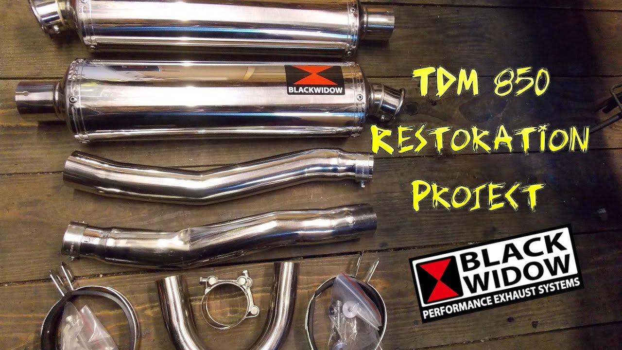 TDM 850 restoration Part 14 ( black widow exhaust )