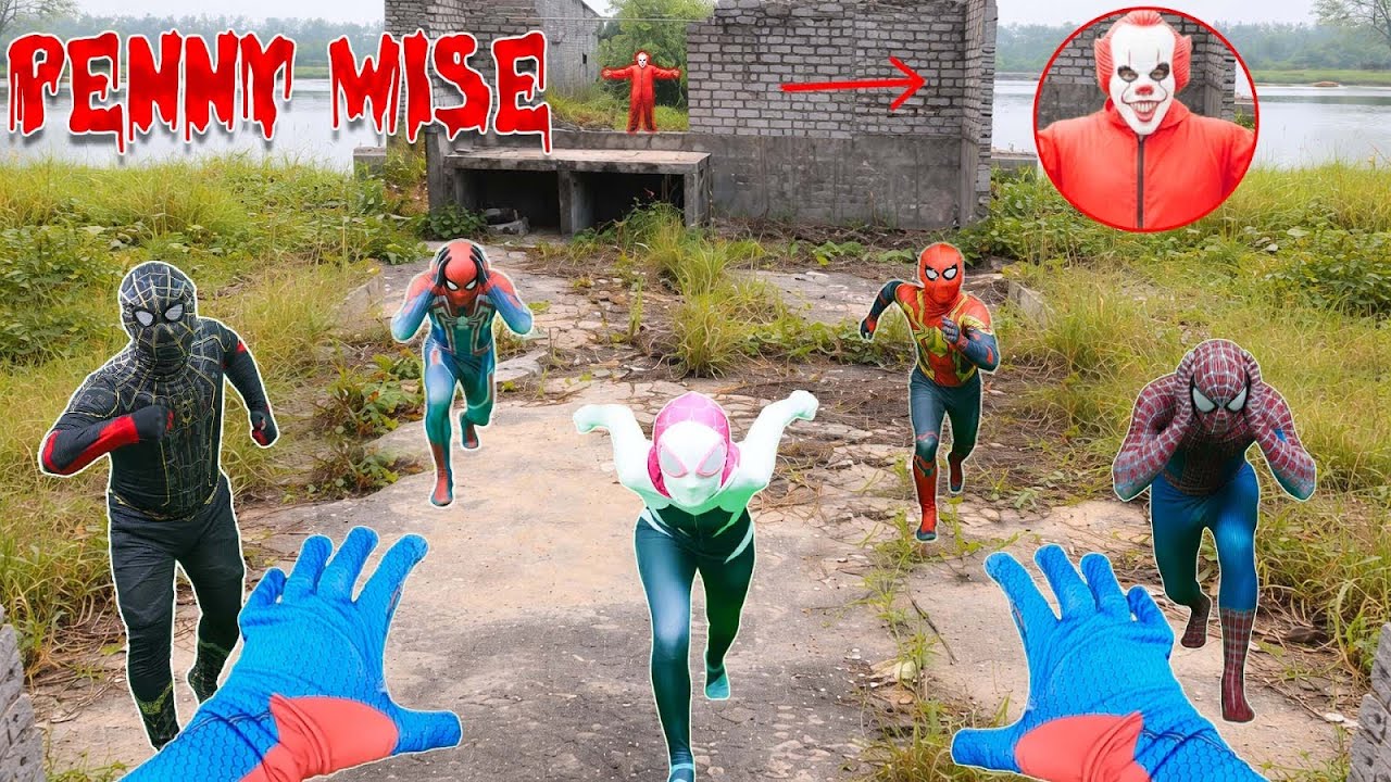 5 Spider-Men Scatter Toward the Building as Pennywise Closes the Gap (Action POV)