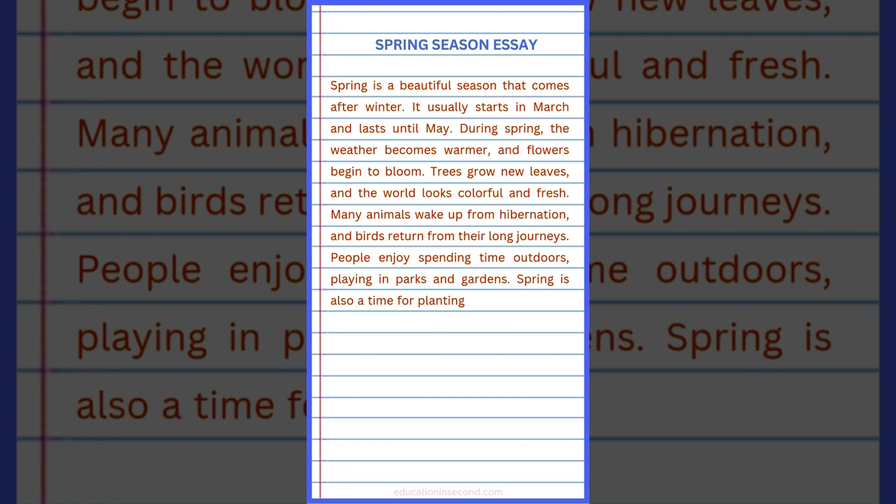 Spring season essay in English