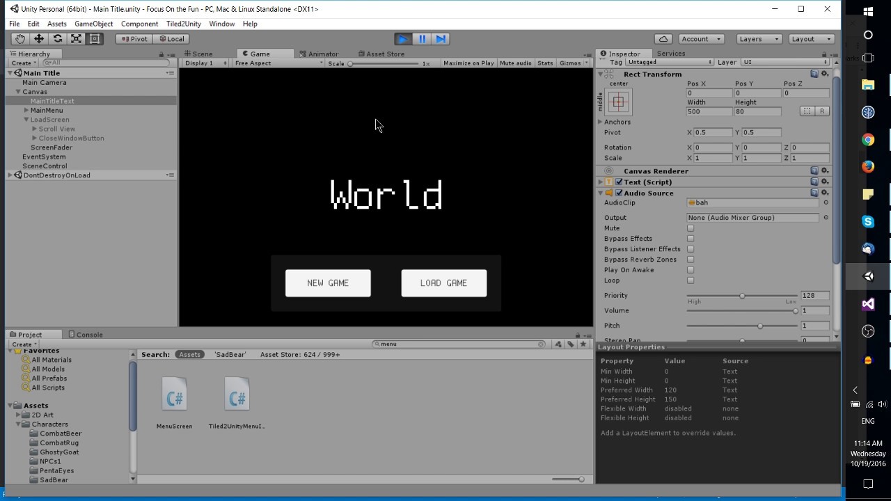 Sound Effects & Music with Audio Clip & Source | Unity 5.4 Game Development: Tutorials for Beginners