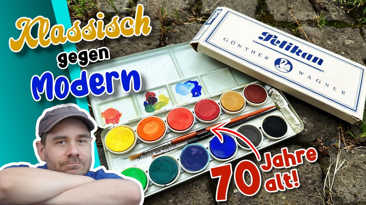 Ein Pelikan Deckfarbkasten aus den 1950ern - Besser als der Neue?! Vergleich mit 1990 und 2025!