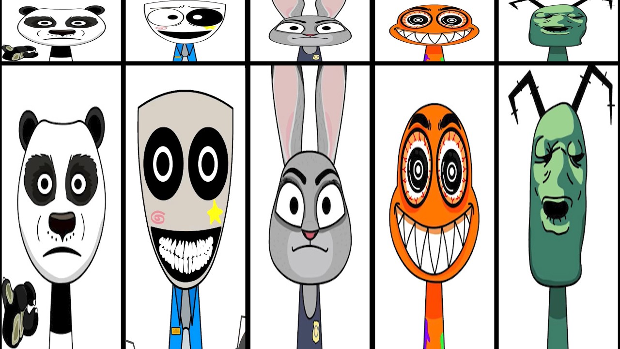 Sprunki OC:  Plankton, Po, Gangle, Judy, Darwin