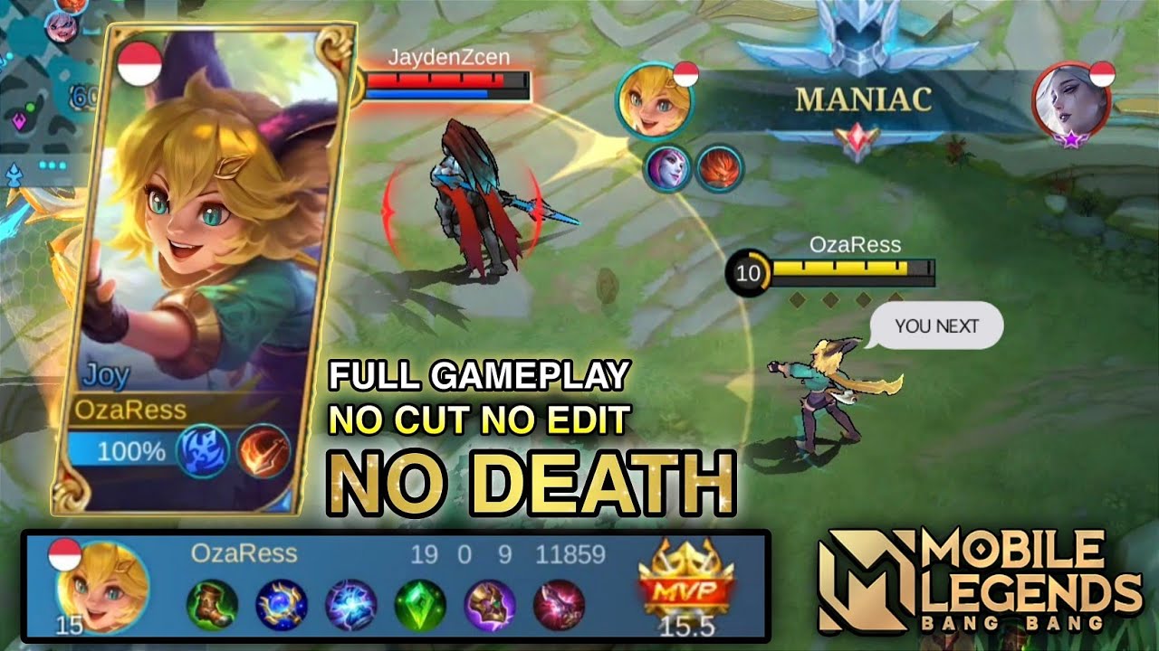 JOY FULL GAMEPLAY NO CUT NO EDIT - MOBILE LEGENDS BANG BANG
