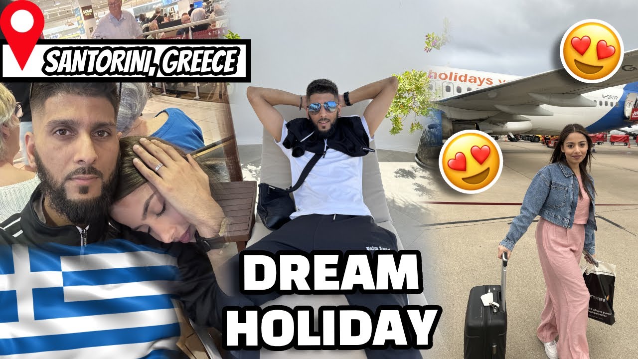 SANTORINI HERE WE COME 😍 A CRAZY 24 HOURS WITH NO SLEEP 🤯 ANNIVERSARY HOLIDAY! 🏝️