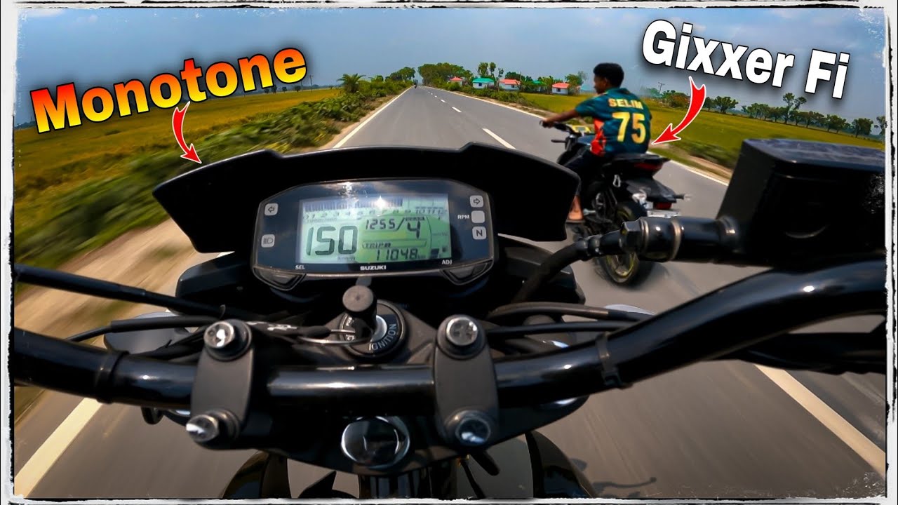 Gixxer Monotone VS Gixxer Fi Abs Drag Race🔥😱|| Billah Vau