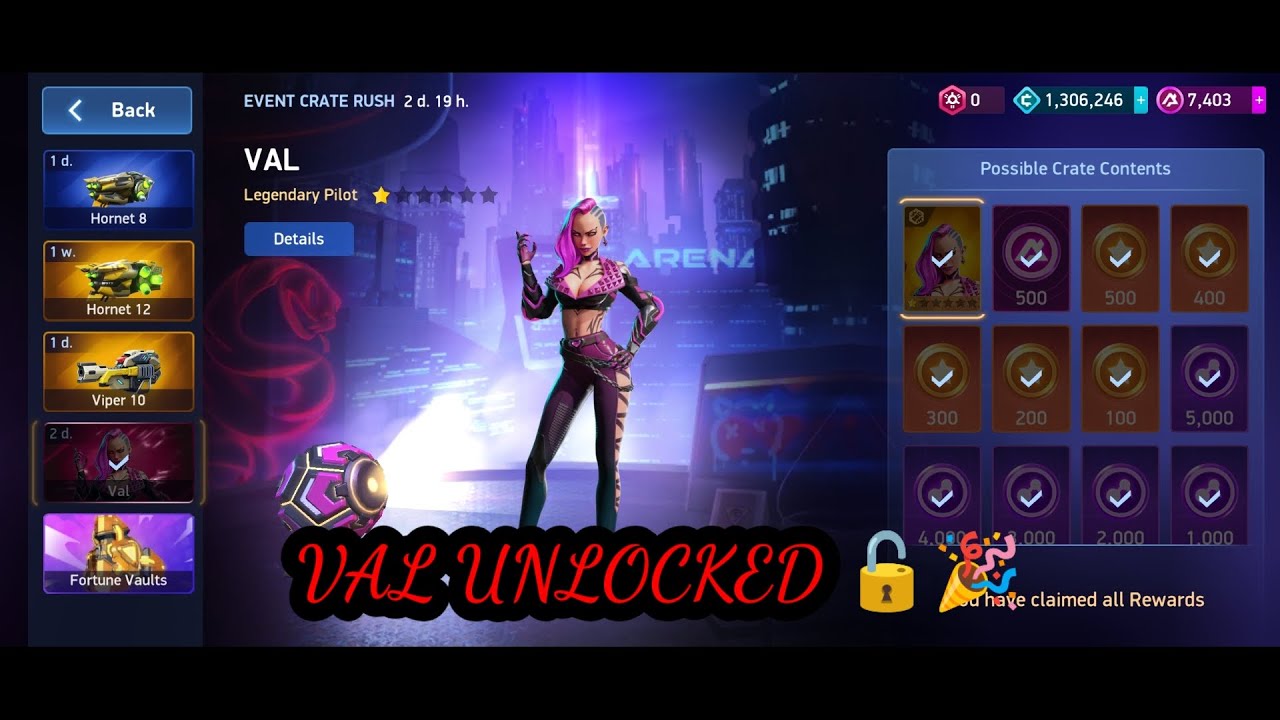 LEGENDRY PILOT VAL UNLOCKED 🔓. #MECH ARENA. #MECHARENAROBOTSHOWDOWN