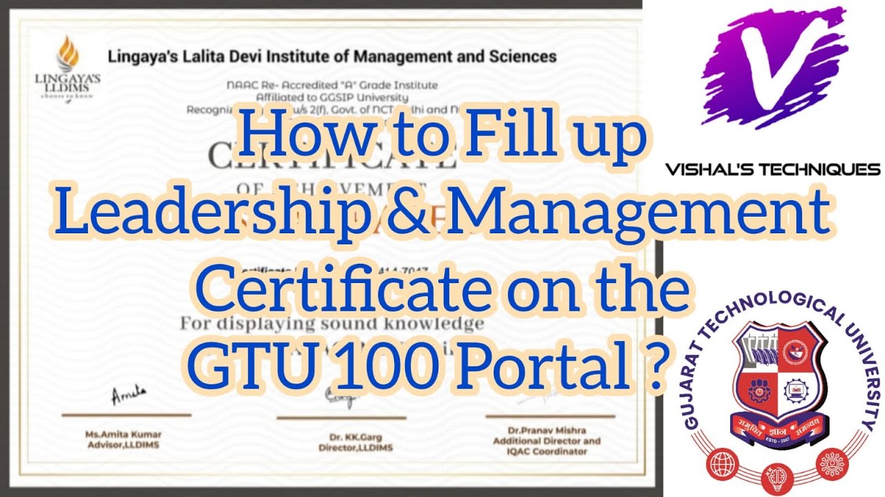 How to Fill Leadership & Management Certificate on GTU 100 Points Portal? | Fast Done GTU 100 Points