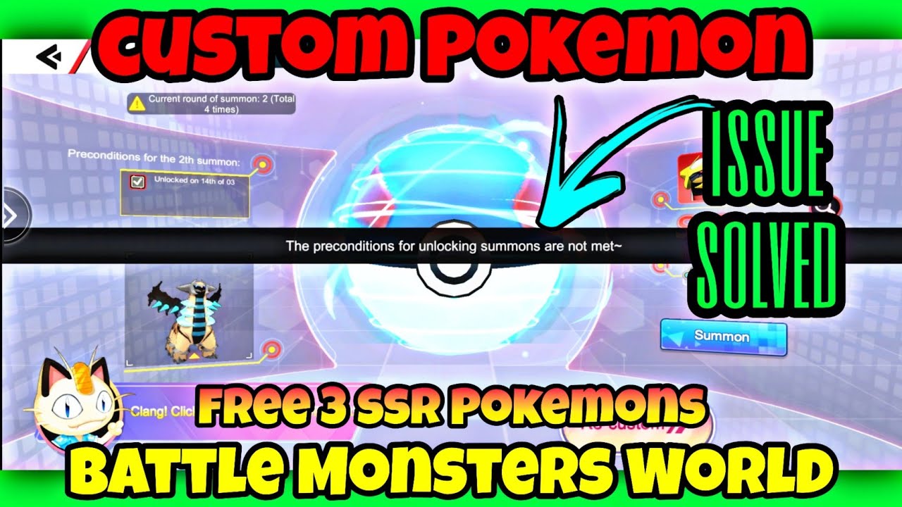CUSTOM POKEMON (condition not met issue) in BATTLE MONSTER WORLD  POKEVERSE WORLD #pokeverse
