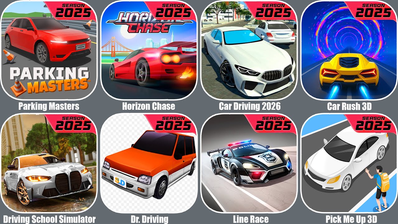 Dr. Driving,Parking Masters,Horizon Chase,Car Driving 2026,Car Rush 3D,Driving School Simulator: EVO