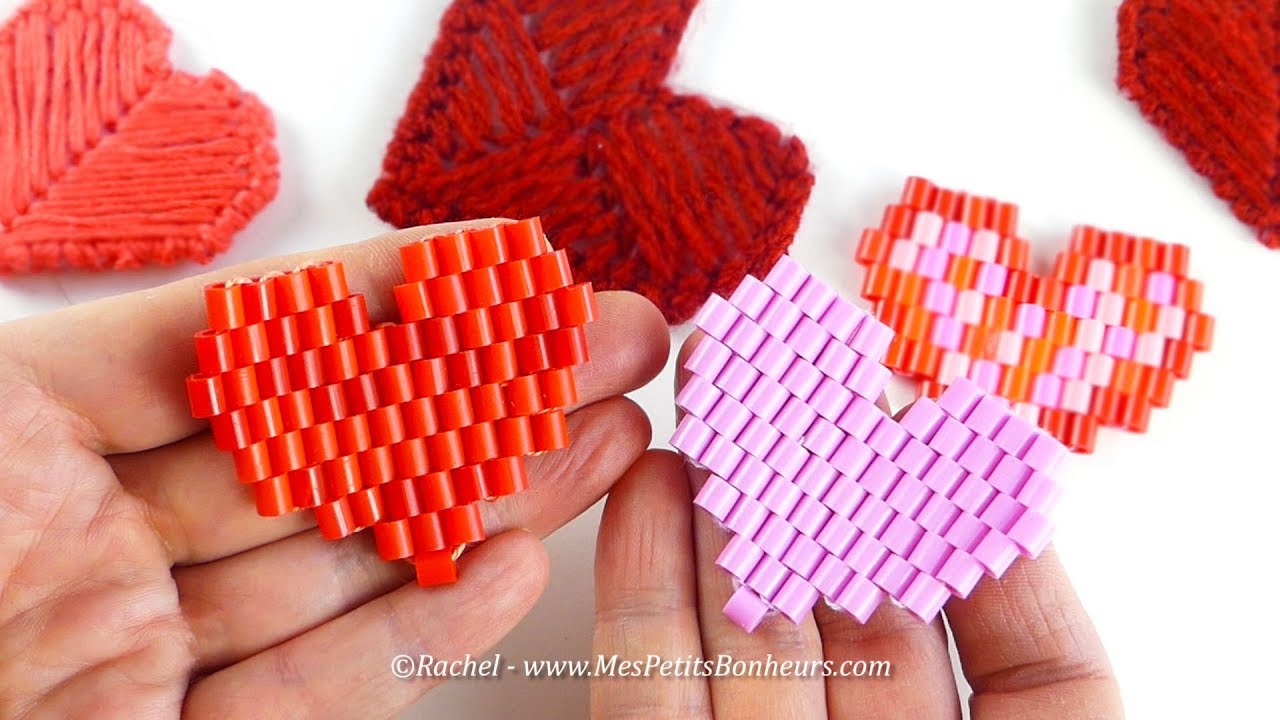 TUTO - COEUR tissé en Perles à Repasser - Facile