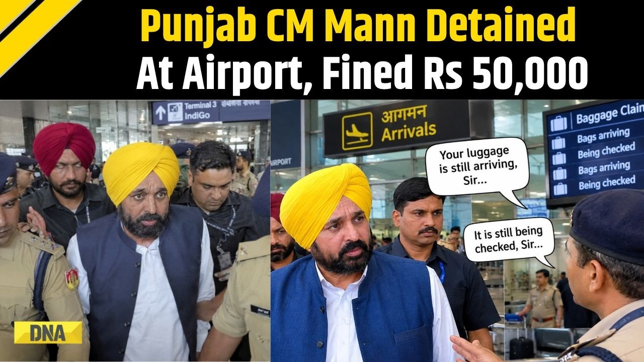 Delhi News: Punjab CM Bhagwant Mann Detained At Delhi Airport, Fined Rs 50,000 Alleges AAP | BJP