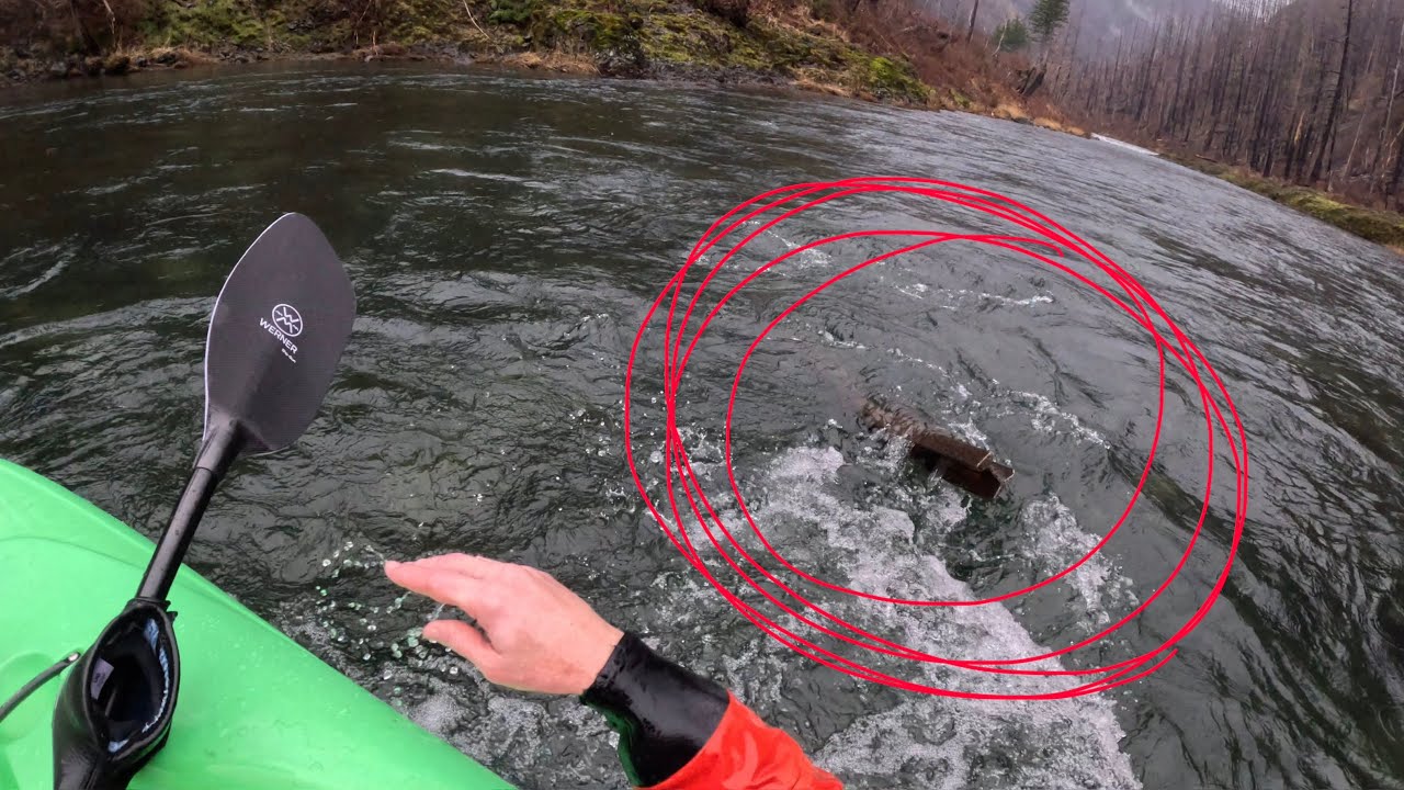 Railroad track metal hazard on upper Clackamas River above fish creek bridge