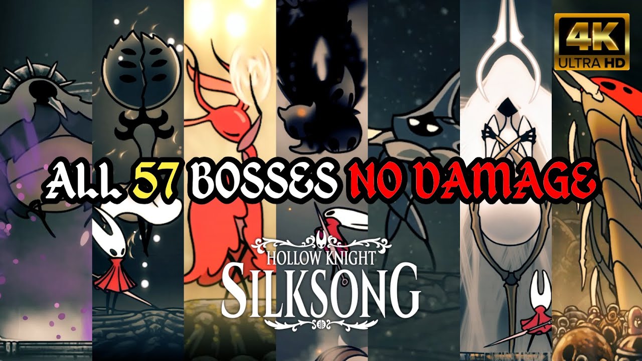 Hollow Knight: Silksong - All 57 Bosses (No Damage) + All 5 Endings [4K]