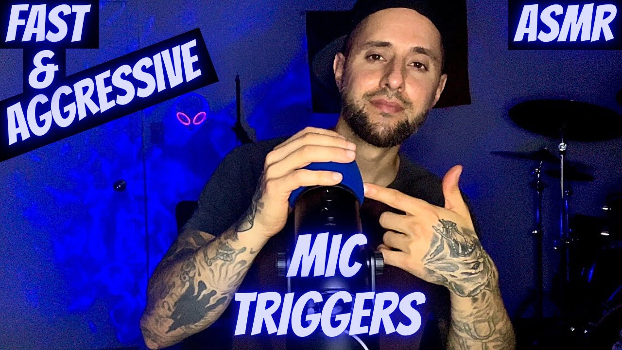 ASMR | Fast & Aggressive Mic Triggers | Mic Pumping, Swirling, Tapping, Scratching + Hand Sounds.