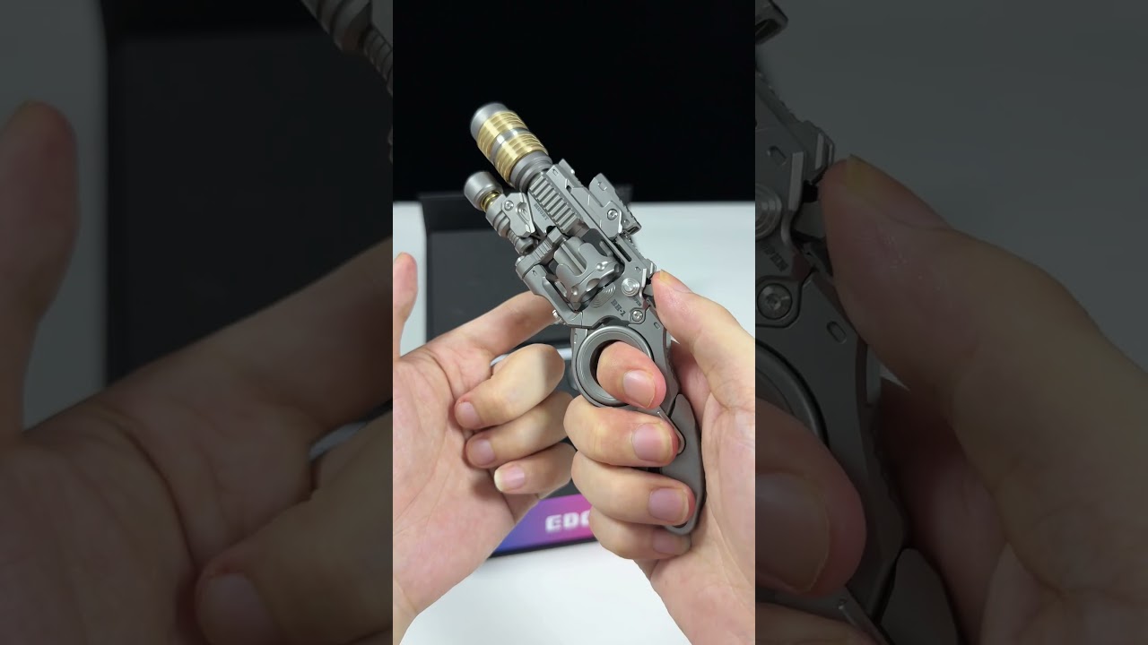 Titanium alloy revolver fidgets toy #fidget #edc #decompression #unboxing