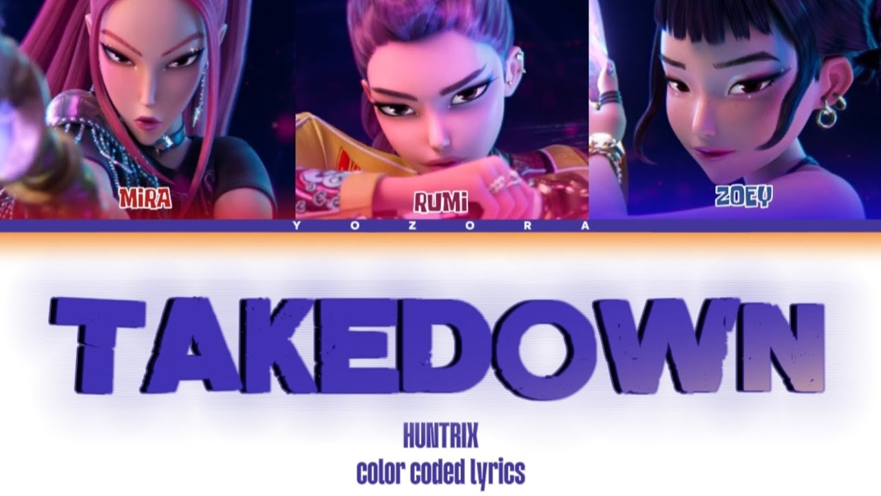HUNTRIX 'TAKEDOWN' lyrics (COLOR CODED LYRICS)