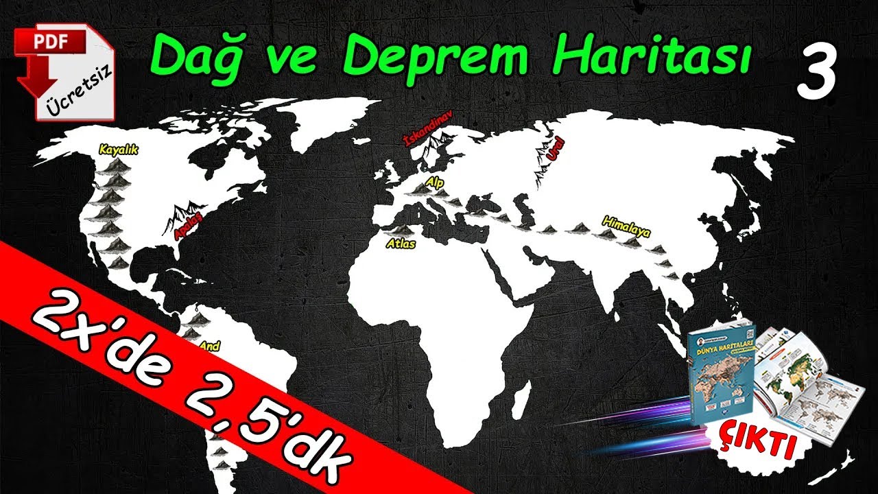 🔥KISA-NET🔥  Dağlar ve Depremler Dünya Harita Bilgisi Çalışması 🌍 Tyt Coğrafya 📌Kamp -3