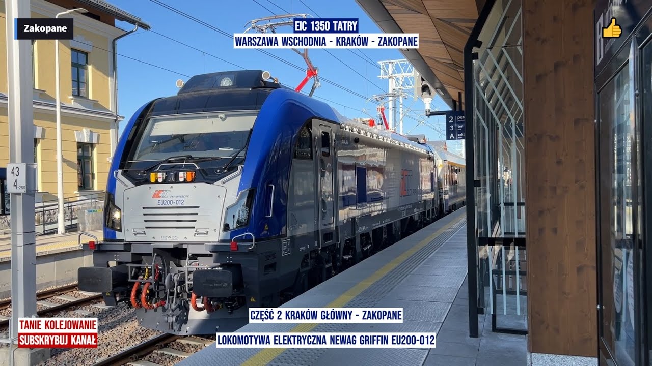 Speed Express InterCity EIC 1350 TATRY Warszawa Wschodnia - Kraków - Zakopane Część 2 Griffin EU200