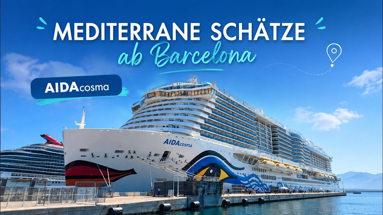 AIDAcosma 2022 4K Mediterrane Schätze Barcelona-Mallorca-Florenz-Pisa-Rom-Korsika Mittelmeer Cosma