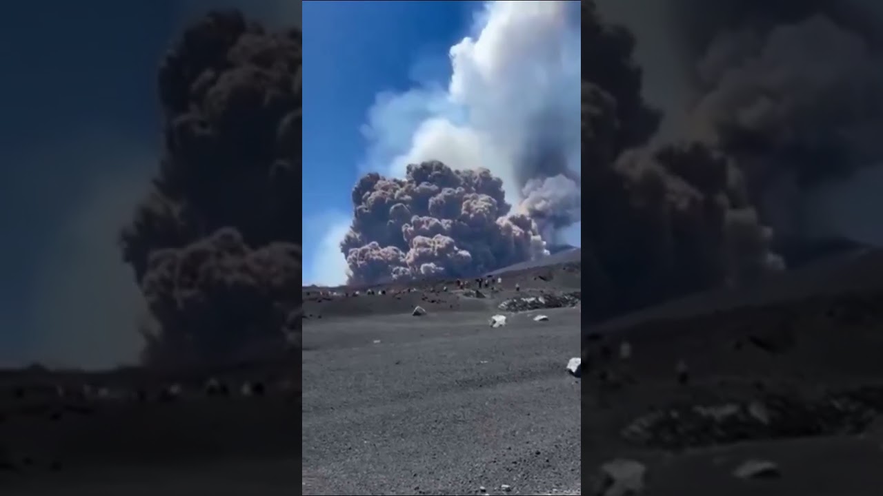 Mt. Etna ERUPTS! Sky-High Plume Forces Tourist Escape!
