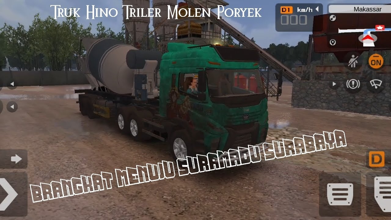Truk Hino Trailer Molen, Brangkat Ke Proyek Suramadu Bridge Surabaya. {Dari Makasar} Truk Simulator