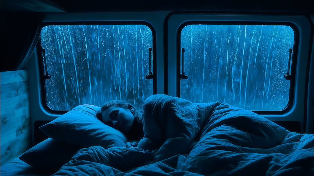 Rain Sound For Deep Sleep in Minutes | Heavy Rain & Thunder in a Parked Car (2 Hours)