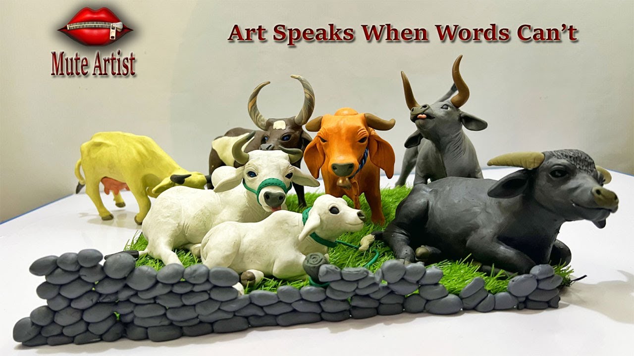 Realistic Cow Clay Art | Animal Clay Sculpture Tutorial