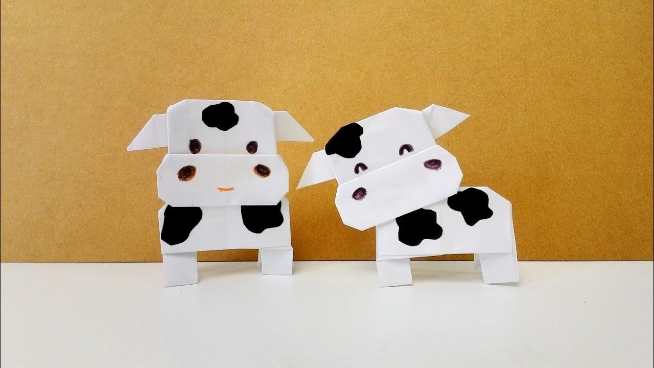 Origami Cow/ พับกระดาษรูปวัวยืนได้