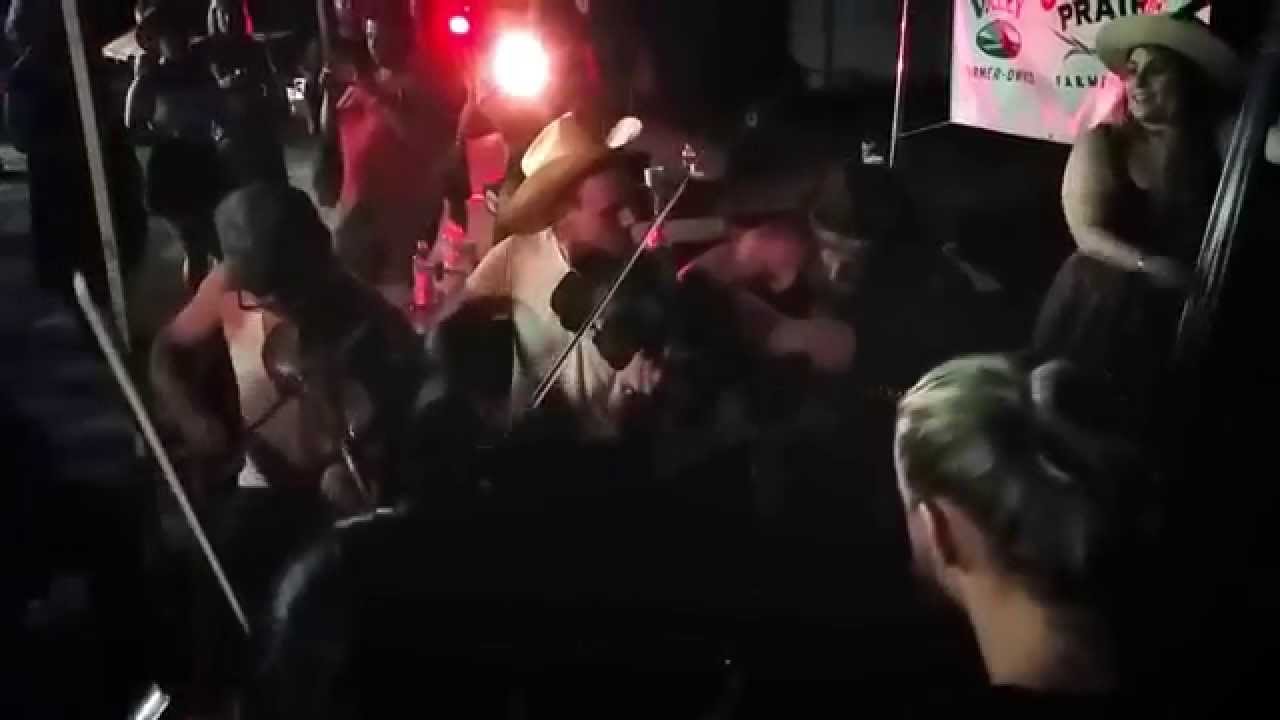 Epic old-time jam between bands at Larryfest 2015