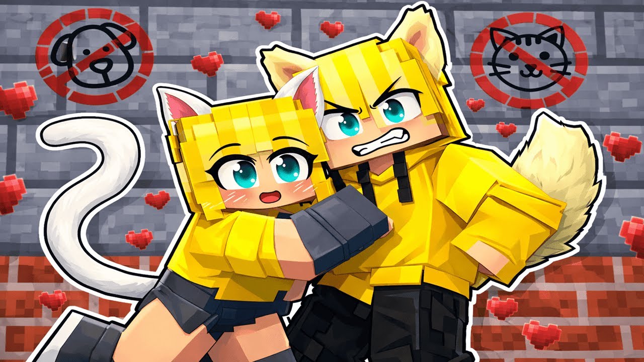 GAROTO GATO foi salvo pela GAROTA CACHORRO no MInecraft