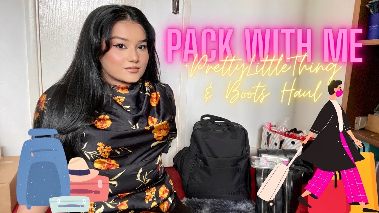 pack with me for a weekend roadtrip | + prettylittlething haul & boots haul