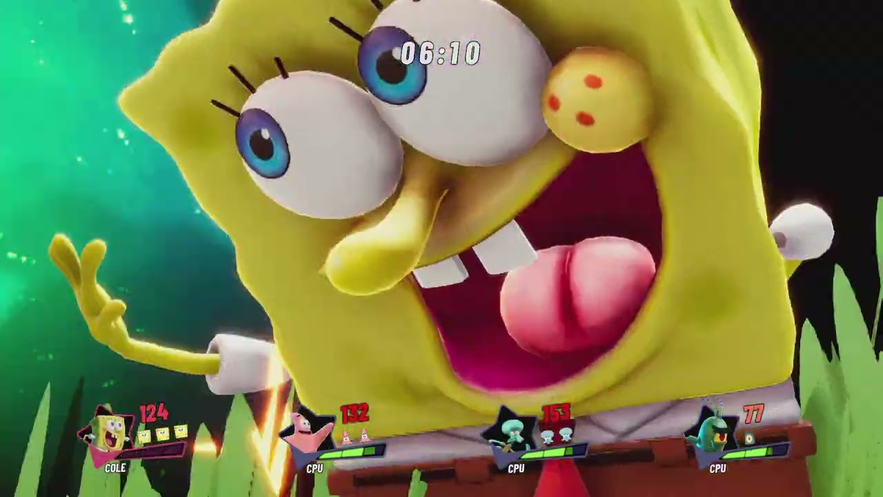 Nickelodeon All-Star Brawl 2 - Spongebob VS. Patrick VS. Squidward VS. Plankton