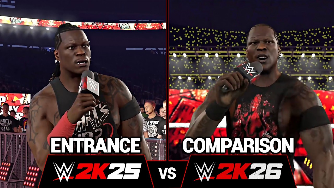 WWE 2K25 vs WWE 2K26: R-Truth Entrance Comparison!