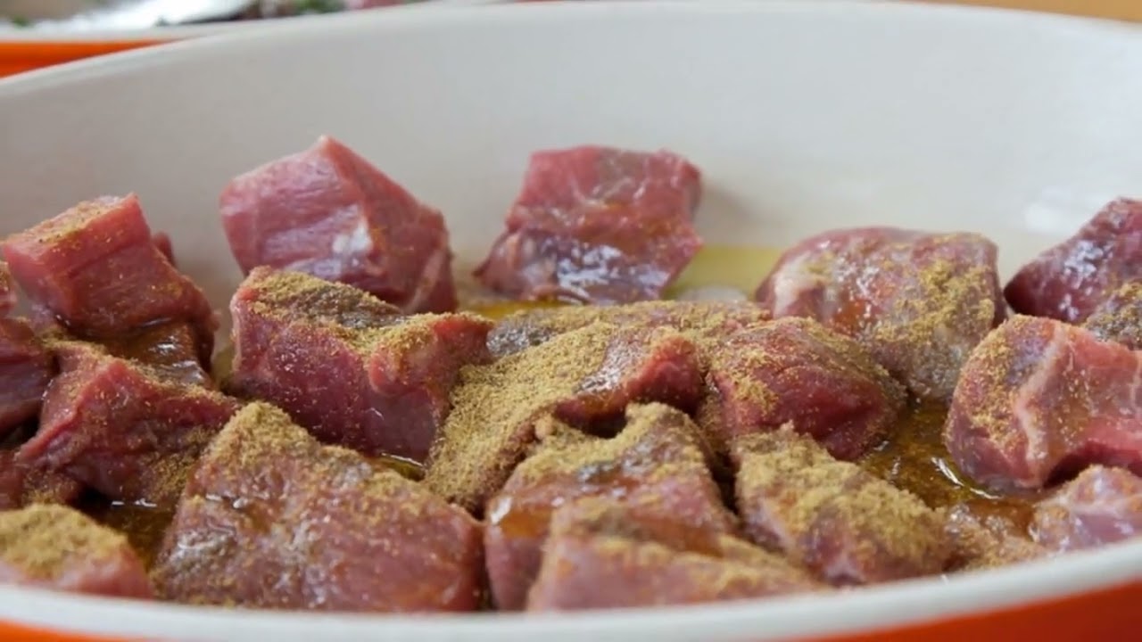 Шашлык из баранины с овощами