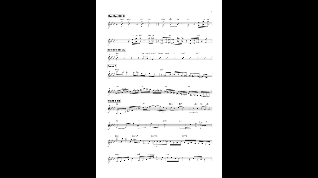 Blackbird x Bye bye blackbird Transcription (Sara Gazarek & Josh Nelson Version)