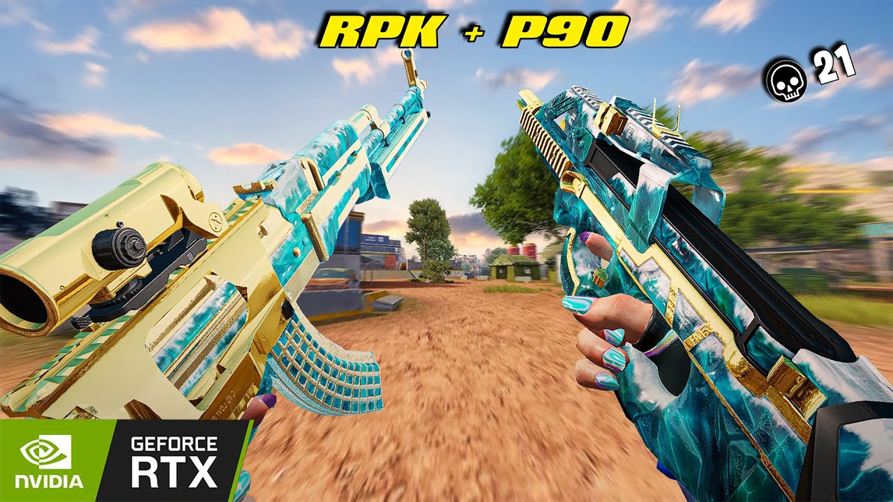 RPK GLACIER + P90 GLACIER 21 KILL RANDOM SQUAD BLOOD STRIKE DESERTED VALLEY MAX GRAPHIC