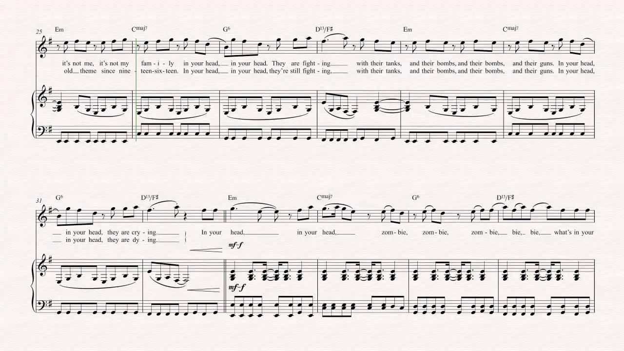 Violin - Zombie - The Cranberries -  Sheet Music, Chords, & Vocals