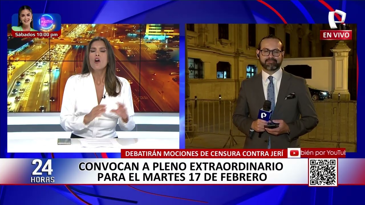Presidente del Congreso convoca a pleno extraordinario este martes para debatir mociones contra Jerí