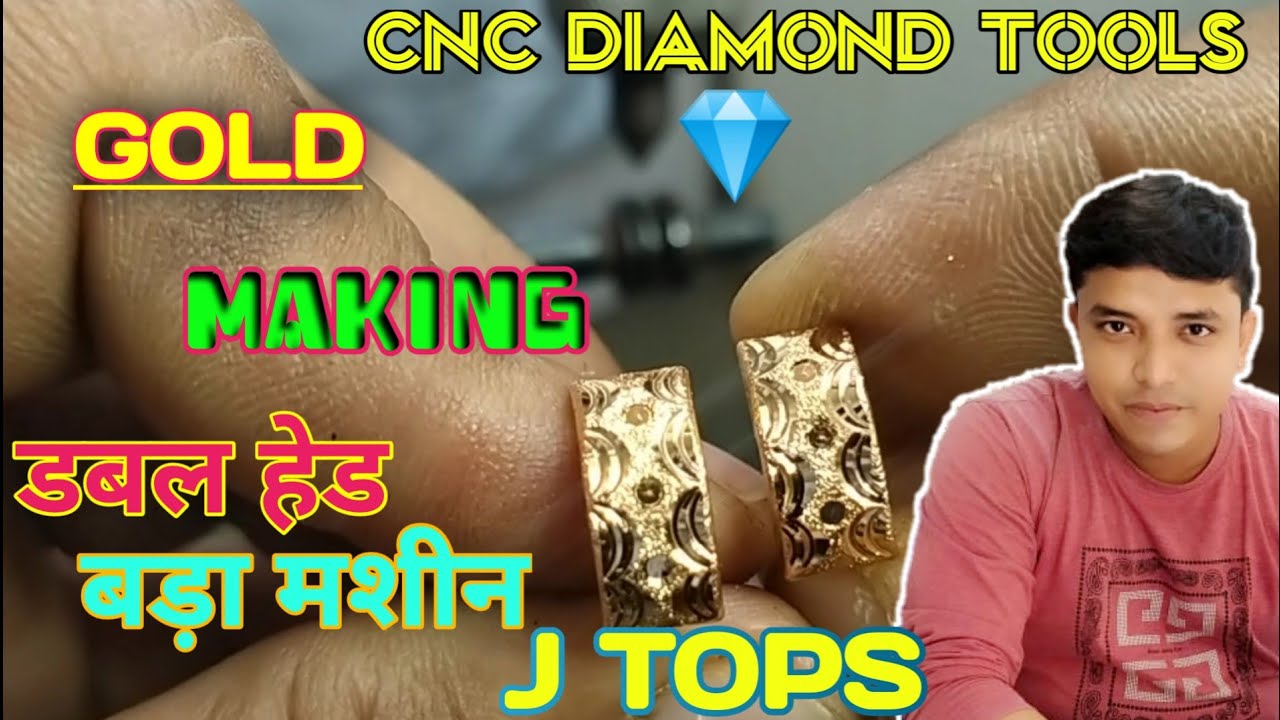 GOLD J TOPS MAKING DESIGNS| V FLAT VERTICAL HOLDER | CNC DIAMOND TOOLS #CNC SP DIVIDED J TOPS COLLET