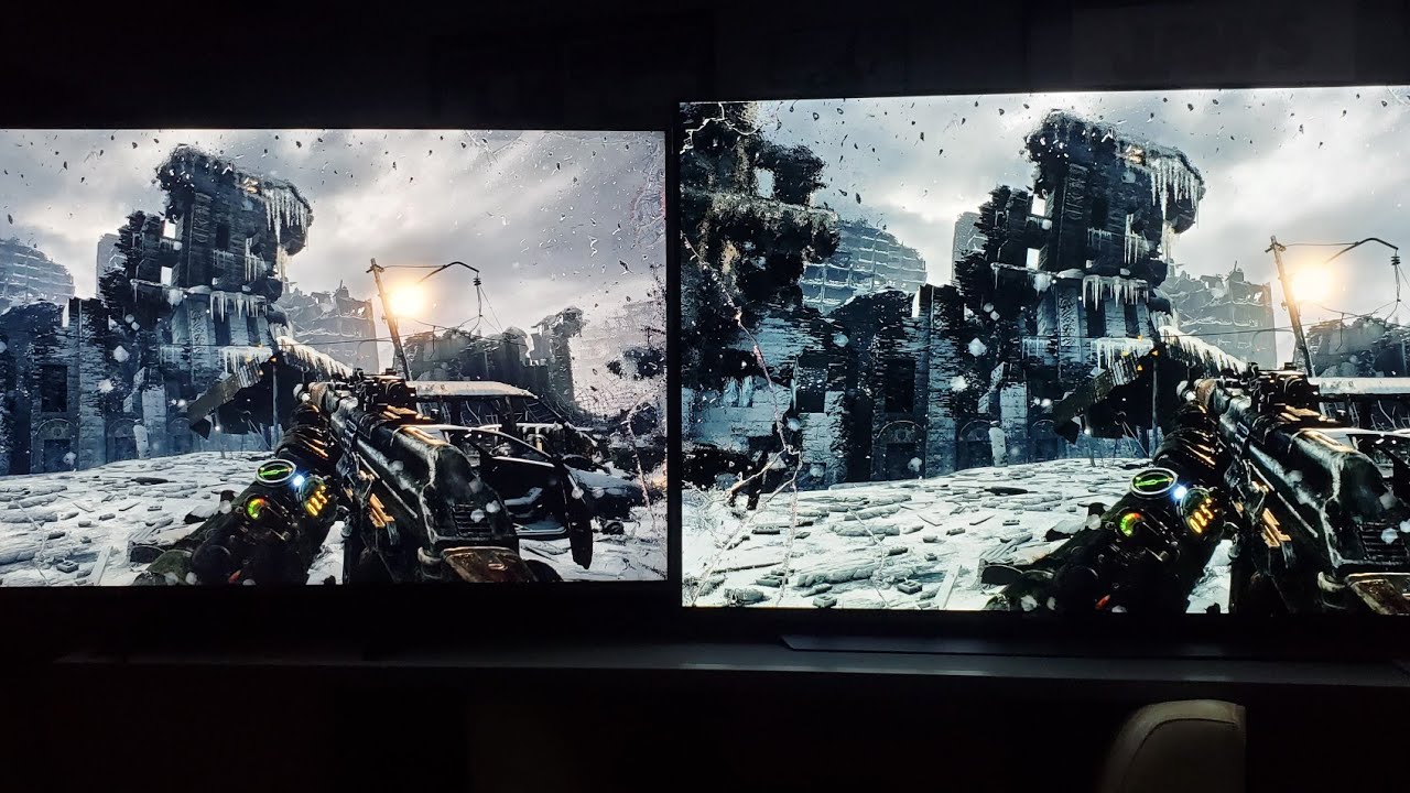 LG CX C10 OLED VS SONY X950H LED HDR GAMING METRO EXODUS 4K XBOX ONE X (VALUE ELECTRONICS)