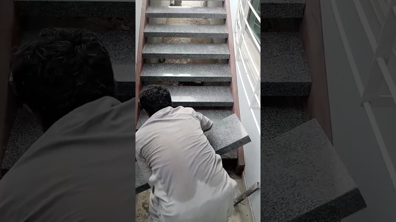 Stair Marble steps fitting and fixing method 
